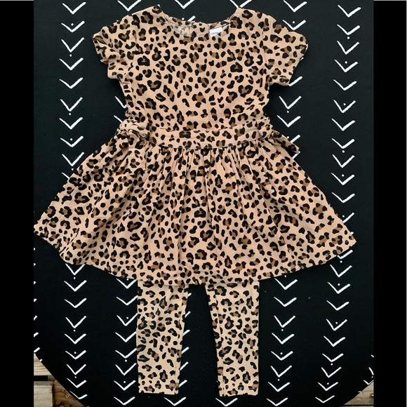 Carter's Other - CARTER’S LEOPARD 2PC SET CORDUROY DRESS TUNIC LEGGINGS PANTS OUTFIT ANIMAL PRINT